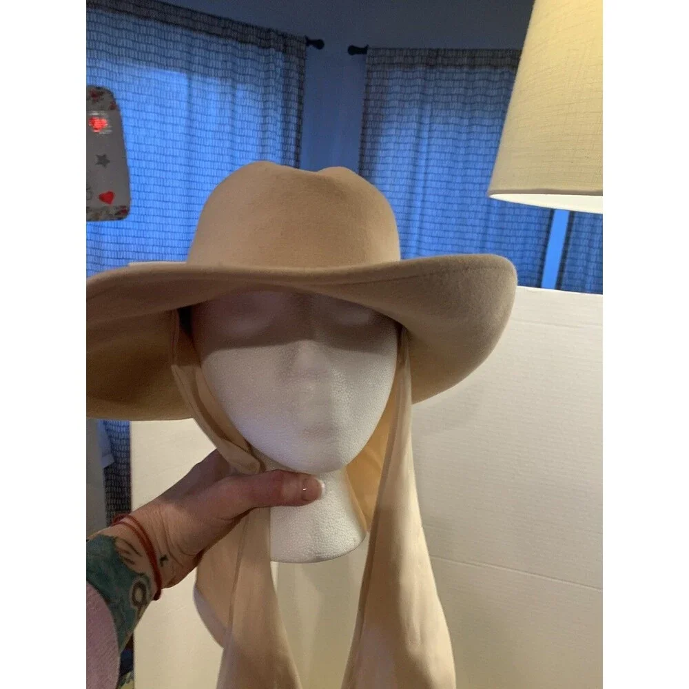 Women's Vintage Georgi Felt Hat With Scarf Needs A Little TLC